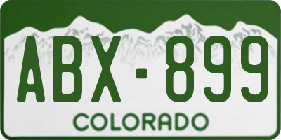 CO license plate ABX899