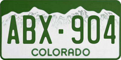 CO license plate ABX904