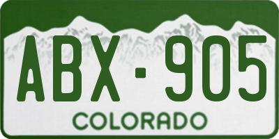 CO license plate ABX905