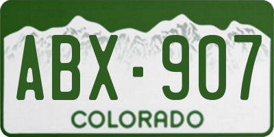 CO license plate ABX907