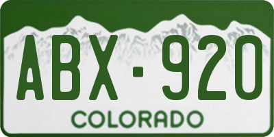 CO license plate ABX920