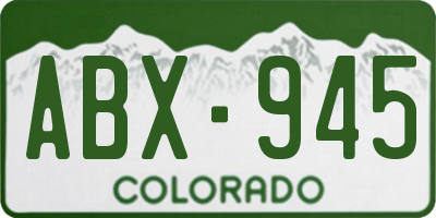 CO license plate ABX945