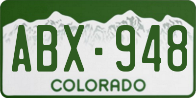 CO license plate ABX948