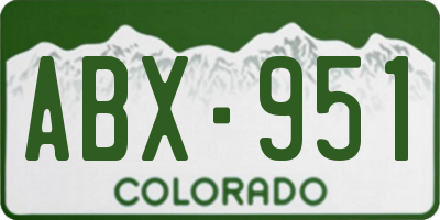CO license plate ABX951