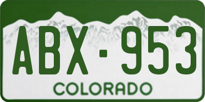 CO license plate ABX953