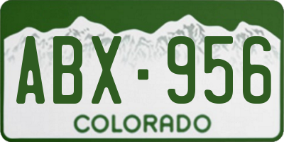 CO license plate ABX956