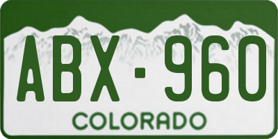 CO license plate ABX960