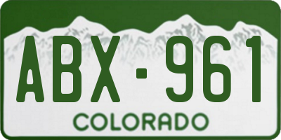 CO license plate ABX961