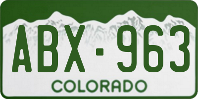 CO license plate ABX963