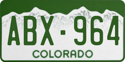 CO license plate ABX964