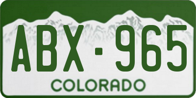 CO license plate ABX965