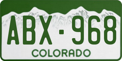 CO license plate ABX968