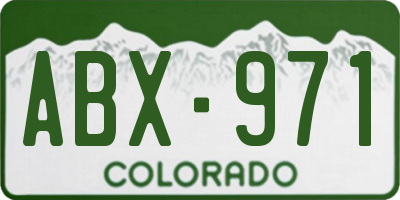 CO license plate ABX971