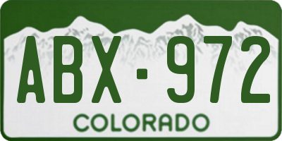 CO license plate ABX972