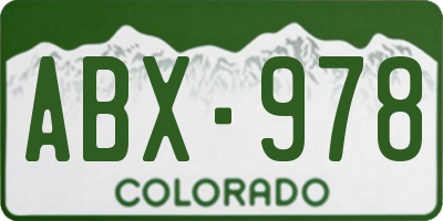 CO license plate ABX978
