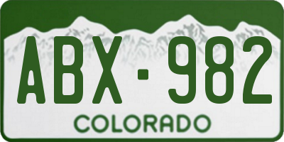 CO license plate ABX982
