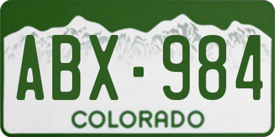CO license plate ABX984