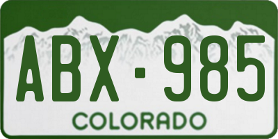 CO license plate ABX985