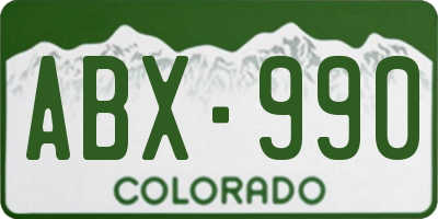 CO license plate ABX990