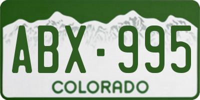CO license plate ABX995