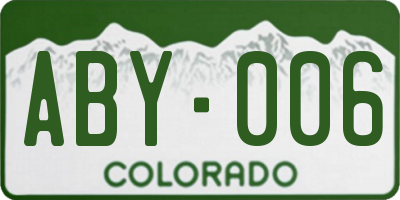 CO license plate ABY006