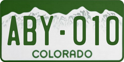 CO license plate ABY010