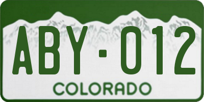 CO license plate ABY012