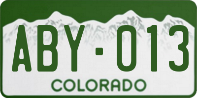CO license plate ABY013