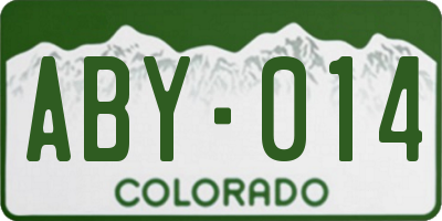 CO license plate ABY014