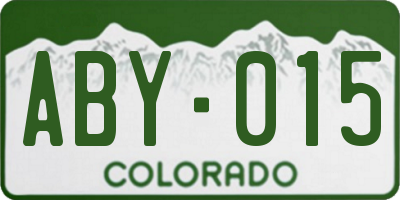 CO license plate ABY015