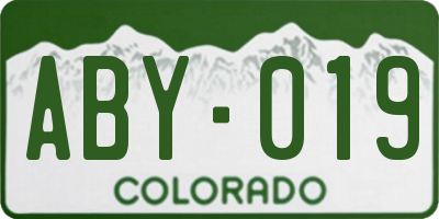 CO license plate ABY019