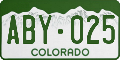 CO license plate ABY025
