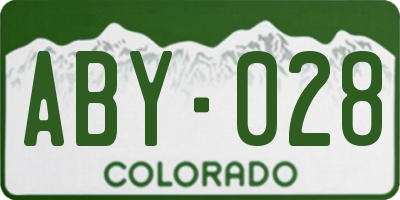 CO license plate ABY028