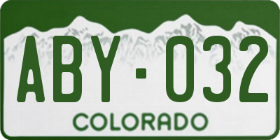 CO license plate ABY032