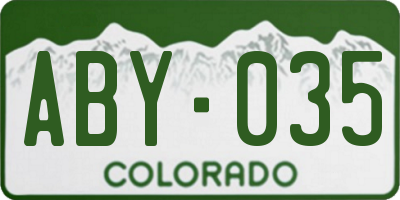 CO license plate ABY035