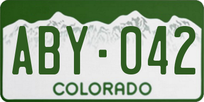 CO license plate ABY042