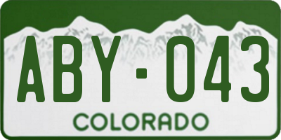 CO license plate ABY043