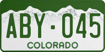 CO license plate ABY045