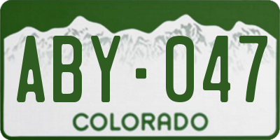 CO license plate ABY047