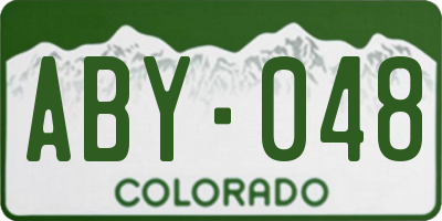 CO license plate ABY048