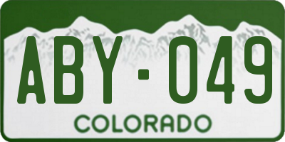 CO license plate ABY049