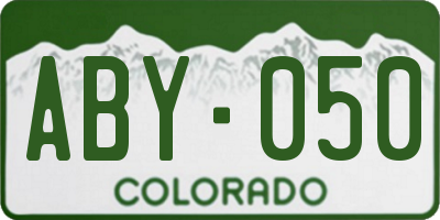CO license plate ABY050