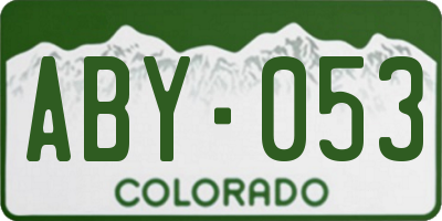 CO license plate ABY053