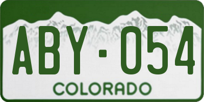 CO license plate ABY054