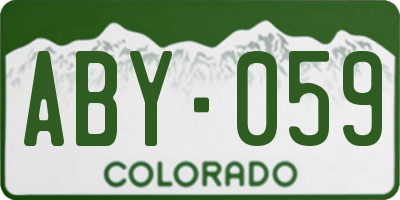 CO license plate ABY059