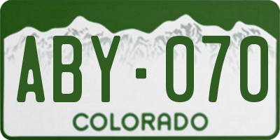 CO license plate ABY070
