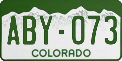 CO license plate ABY073