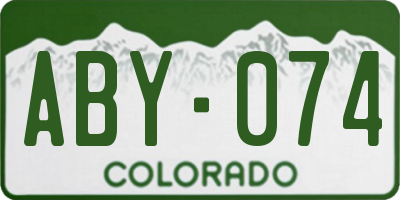CO license plate ABY074