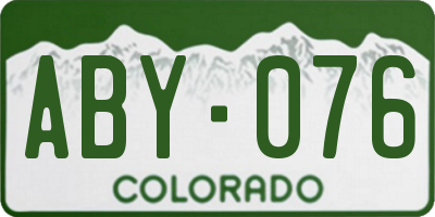 CO license plate ABY076