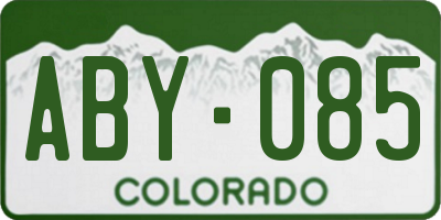 CO license plate ABY085